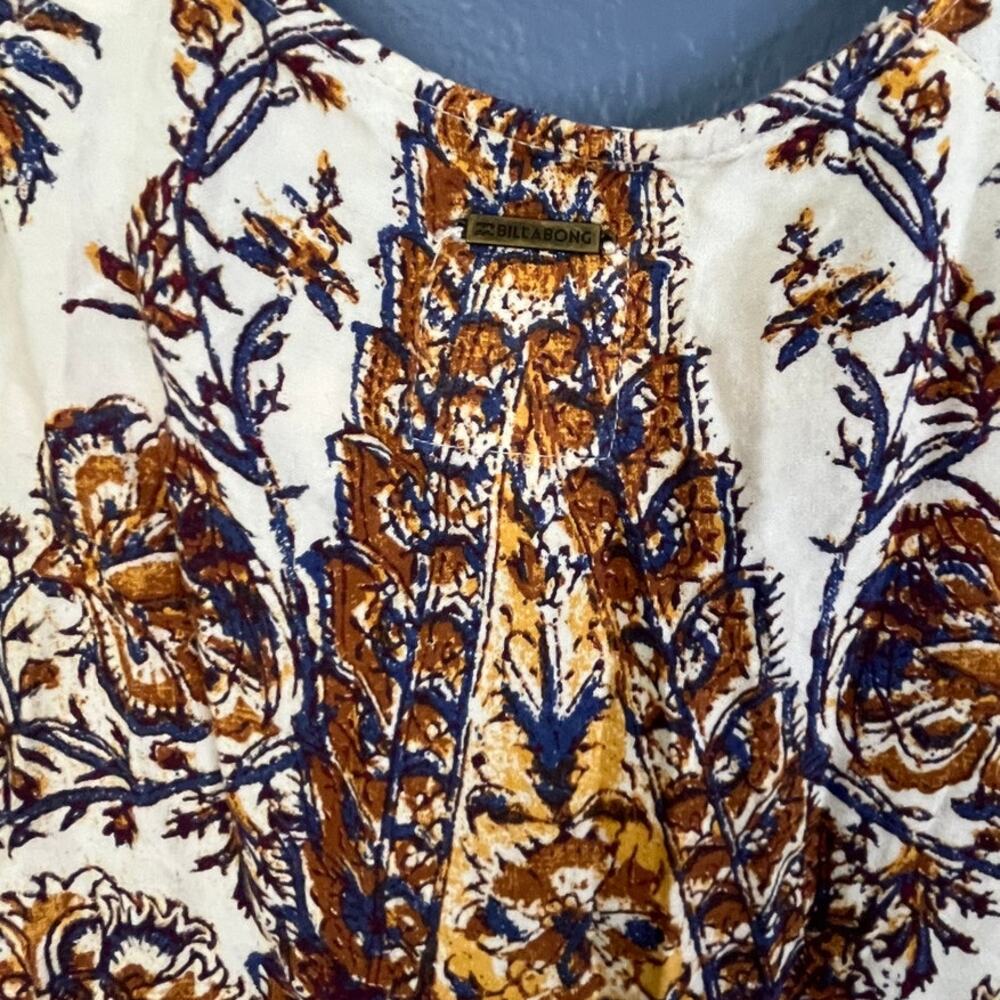 Billabong Brown Floral Boho Kimono Open Front Lightweight Cover Up Kimono Large - Picture 6 of 7